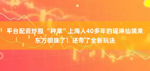 平台配资炒股 “种草”上海人40多年的瑶琳仙境来东方明珠了！还带了全新玩法